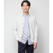 【ウォッシャブル】編み柄襟付き カーディガン