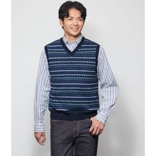 フェアアイル プルオーバー Vネックニットベスト