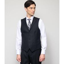 ニューヨーカー(NEWYORKER)のHERITAGE CLOTH 無地 サキソニー 襟付きオッドベスト(セットアップ対応)