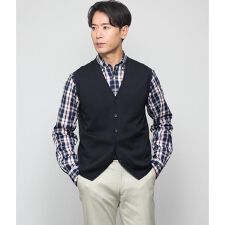 【ウォッシャブル】Vネック 前開きニットベスト