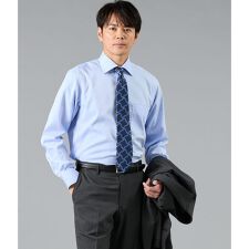 NY CARE FREE ツイル 長袖ワイドカラーシャツ