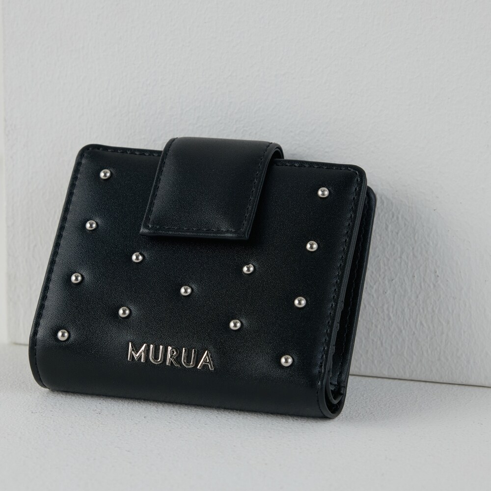 ★新品★ピンキー＆ダイアン　レザー　二つ折り財布　ロゴ　ラメ　黒　ブラック　軽量 ☆新品☆ピンキー＆ダイアン レザー 二つ折り財布 ロゴ ラメ 黒