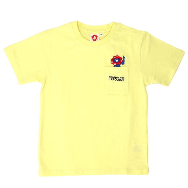 【L】ミャクミャク　Tシャツ　刺繍　関西万博 EXPO2025 ミャクミャク キッズTシャツ 刺繍×ロゴ グレー | 2025