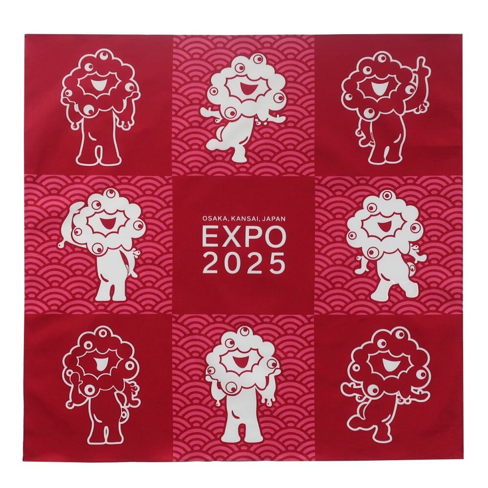 EXPO2025 小風呂敷 ミャクミャク えんじ | 2025大阪・関西万博