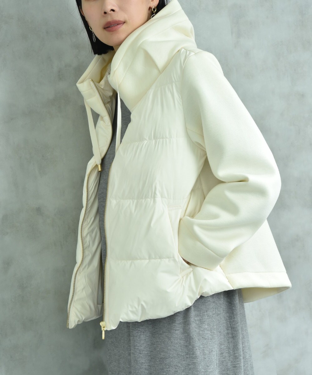 ♡新品♡INTERPLANET♡カットボンディング異素材ショート中綿ジャケット♡