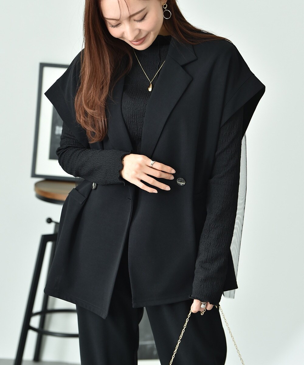 【新品・未使用】Milla owenベストジレ 前後2WAYチュールヤーンニット Mila Owen ベスト ジレ 前後2WAYチュールヤーンニットベスト