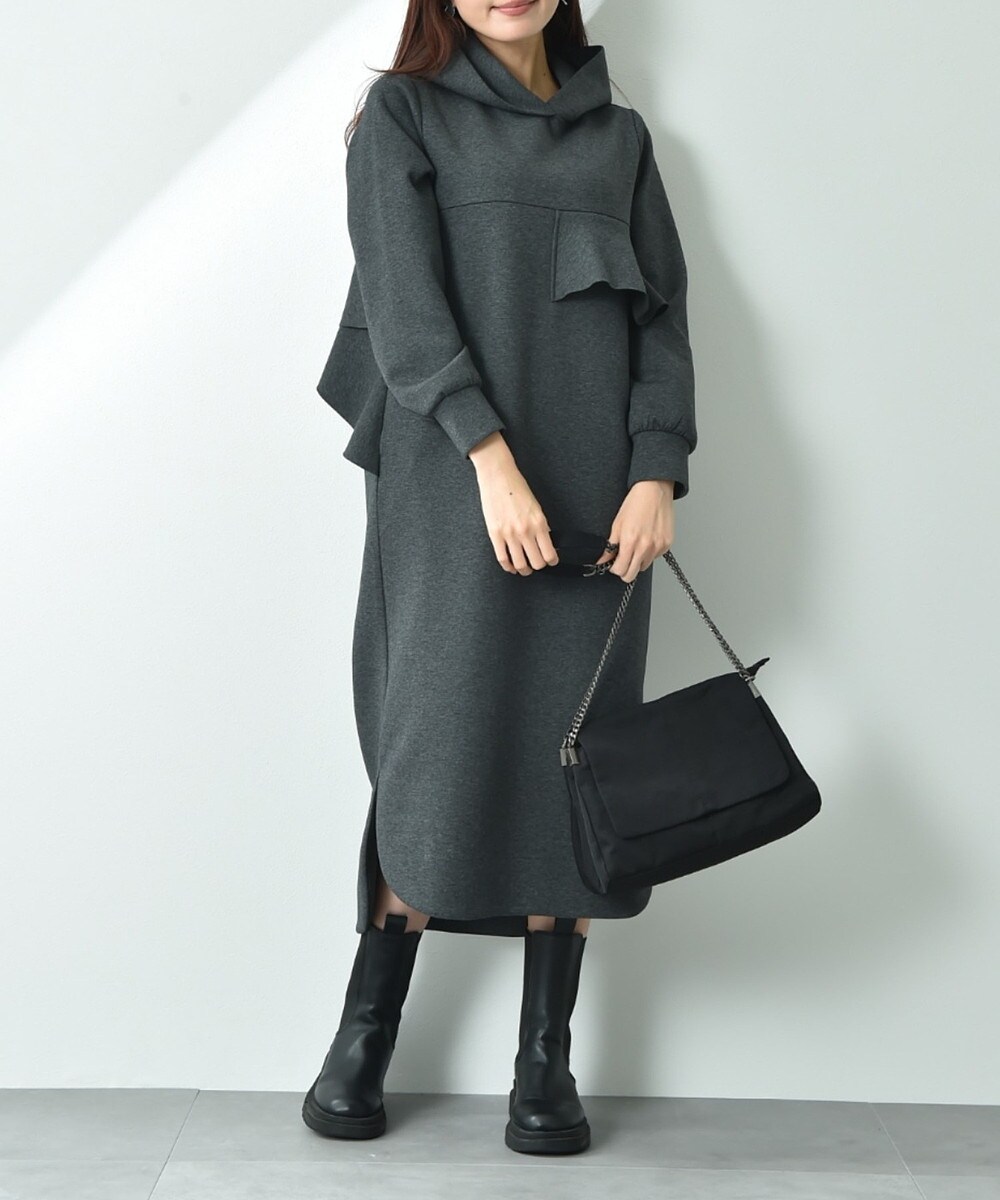 フーテッド ニットロングワンピース | スピック＆スパン(Spick