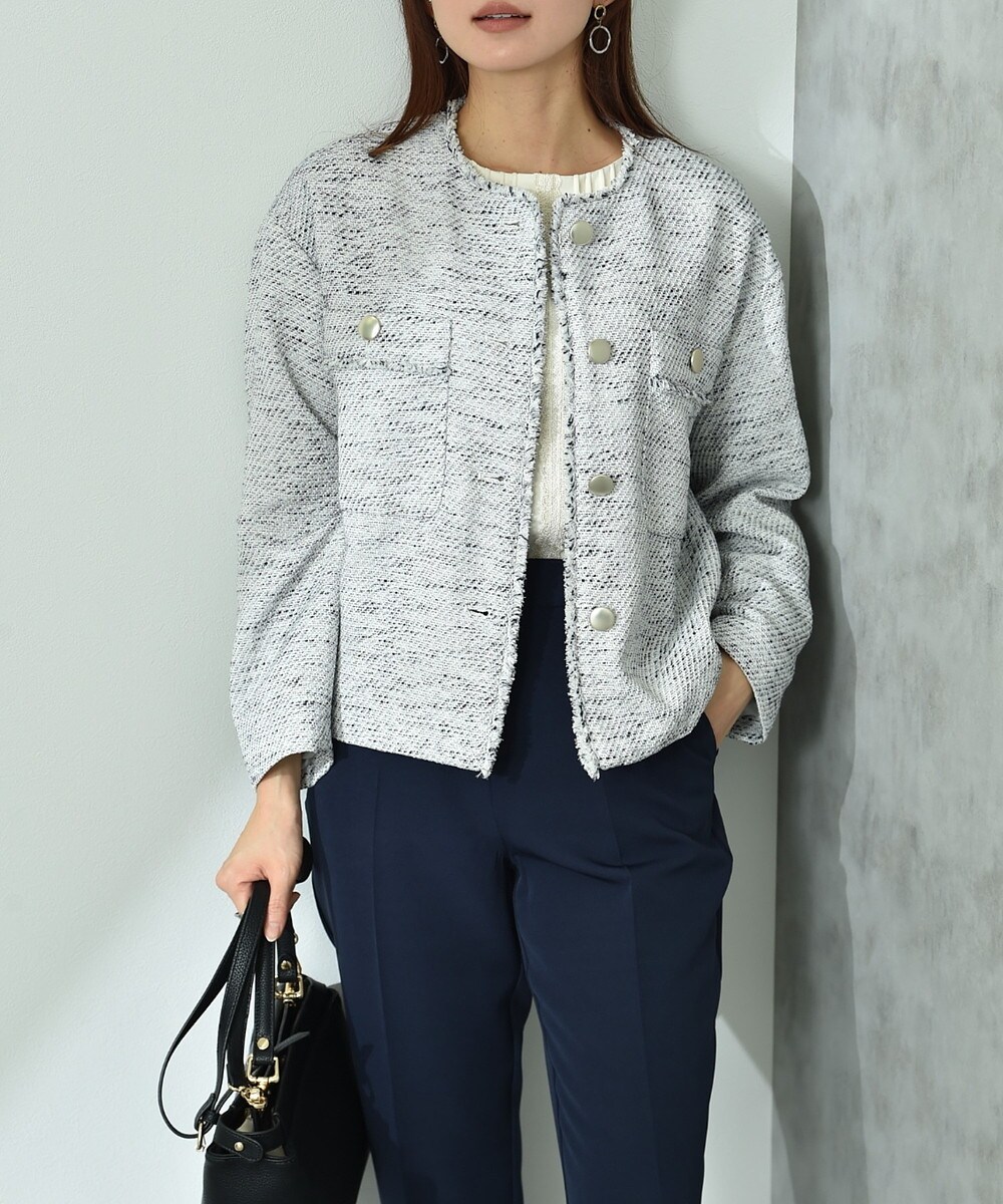 一部追加予約》quaranciel:〈手洗い可能〉ノーカラー ポケット