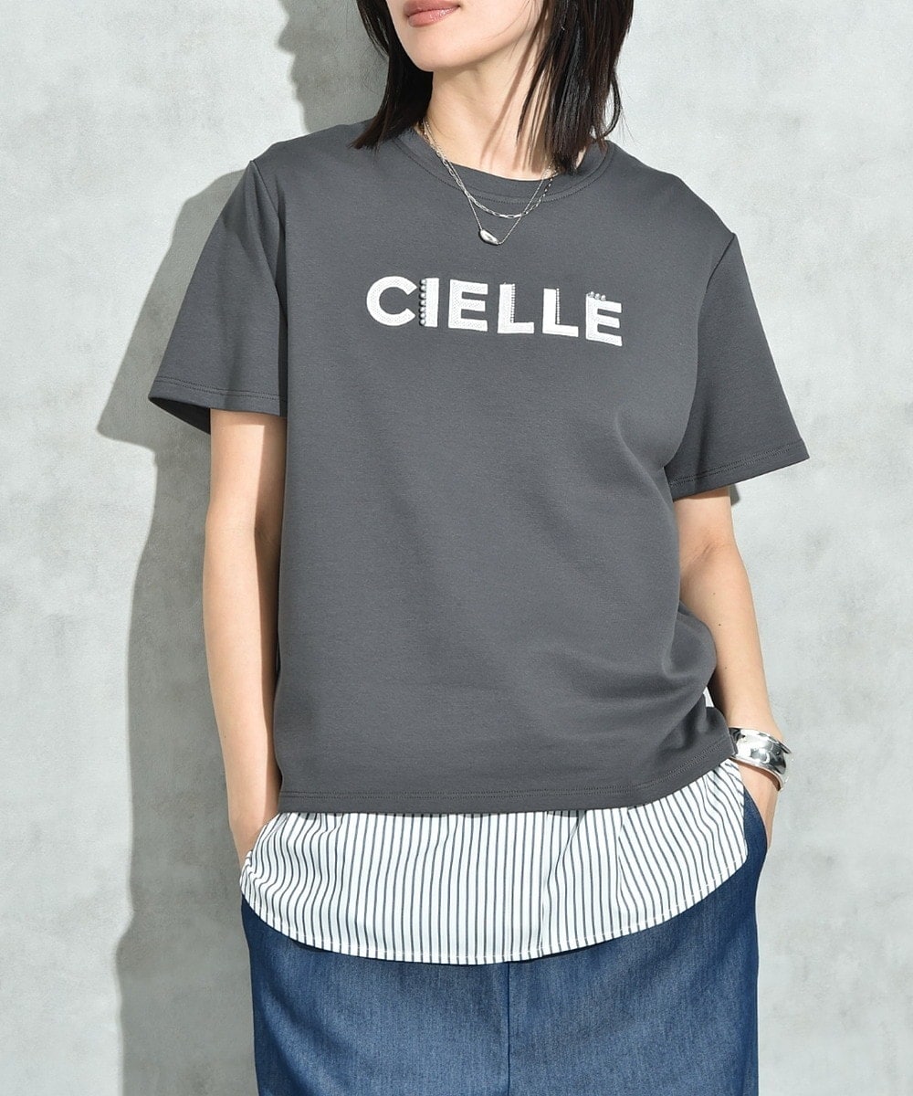 【接触冷感】刺繍ロゴデザインＴシャツ