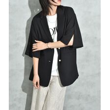 麻調合繊パール釦ジャケット