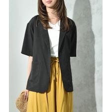 リネンライク半袖テーラードジャケット