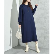 インタープラネット(INTERPLANET)の袖リブデザインニットワンピース