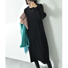 インタープラネット(INTERPLANET)の袖リブデザインニットワンピース