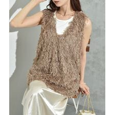 【actuel】フェザージャガードＶネックベスト