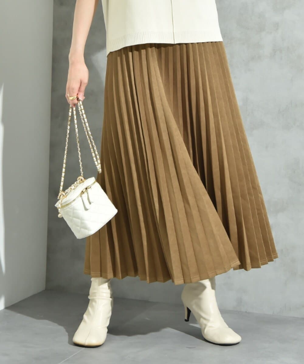スエードプリーツスカート