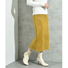 スエードポンチウエストゴムナロースカート