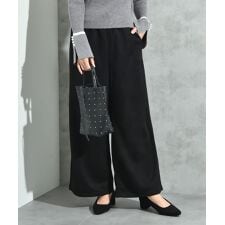 スエードポンチウエストゴムワイドパンツ