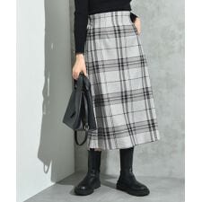 インタープラネット(INTERPLANET)の起毛ストレッチチェックナロースカート