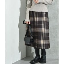 インタープラネット(INTERPLANET)の起毛ストレッチチェックナロースカート