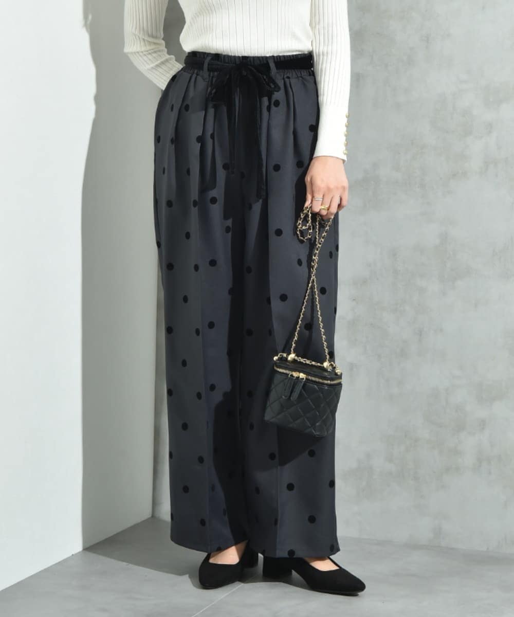 StANDREWS ブラックドット柄パンツ　LL StANDREWS ブラックドット柄パンツ LL ドットサークルジャガード