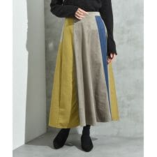 ストライプスエード配色スカート