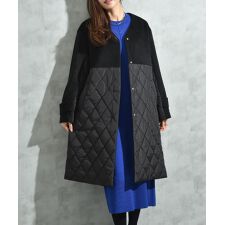 インタープラネット(INTERPLANET)のシャギー＊タフタキルトカラーレスコート