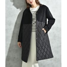 インタープラネット(INTERPLANET)のシャギー＊タフタキルトカラーレスコート