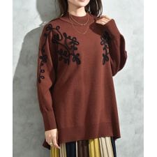 コード刺繍ハイネックチュニック