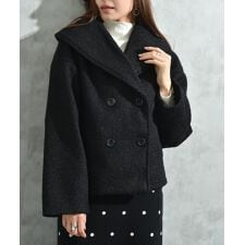 インタープラネット(INTERPLANET)のフェイクウールリングニットショートコート