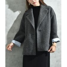 インタープラネット(INTERPLANET)の【Ｓｅａｄｒａｋｅ】イタリアンエアリー配色ボンディングコート