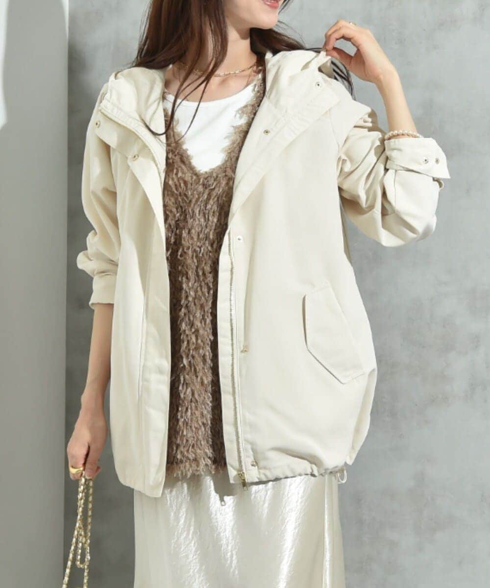 ナイロンフラワーボーラーレース刺繍Aラインフードコート | スーパー