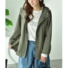 【撥水・ＵＶ加工】キルトライナー付フードショートコート