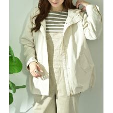 【撥水・ＵＶ加工】キルトライナー付フードショートコート