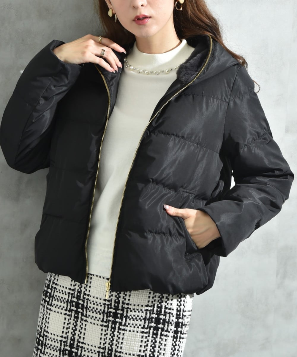 SHIPS any: 〈撥水加工〉中綿 クルーネック キルティング ロング