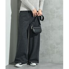 インタープラネット(INTERPLANET)のウールライク見えカットストライプパンツ