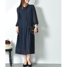 シフォンジョーゼットプリーツワンピース