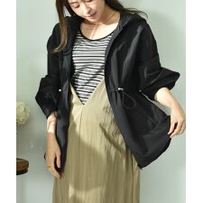 【撥水加工】フード付ウエストドロストマンパー