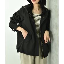 【撥水・ＵＶ加工】キルトライナー付フードショートコート