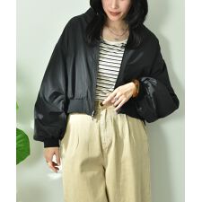 美品】VERSUS ブラック リブブルゾン 40 ベルサス レディース ケミカル 