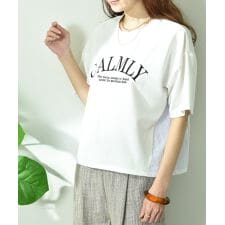 ミニ裏毛異素材切替プルオーバー