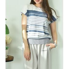 【マシーンウォッシャブル・ＵＶ・接触冷感】マルチボーダーニット