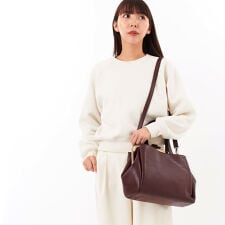 がま口バッグ　トート　ショルダー　あおりポケット付き　2way仕様