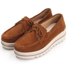 トミエコ(Tomieco)の本革ベロア　フリンジモカシンシューズ　厚底