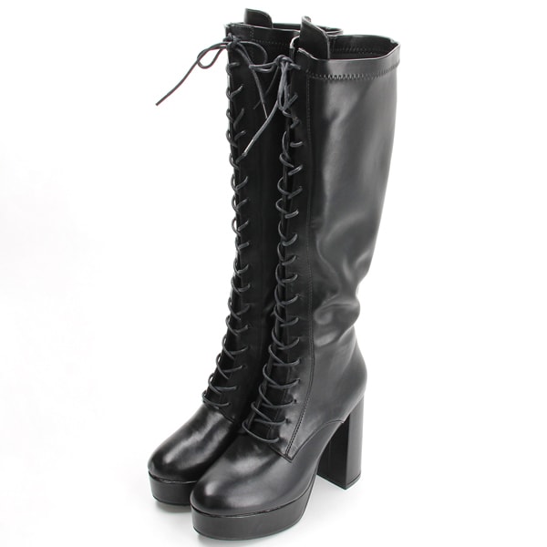 [�}���C]����҂ݏグ�u�[�c �����O�u�[�c �`�����L�[�q�[��/�g�~�G�R�iTomieco�j BLACK