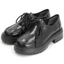 マニッシュ　モカシンカジュアル　レースアップ　厚底