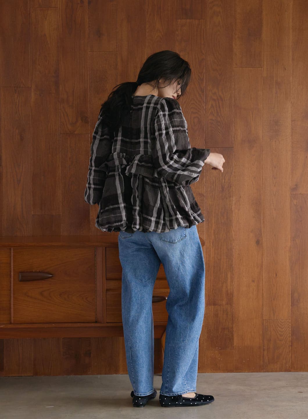 チェック柄バルーンブラウス | コエル(COEL) | マルイウェブチャネル