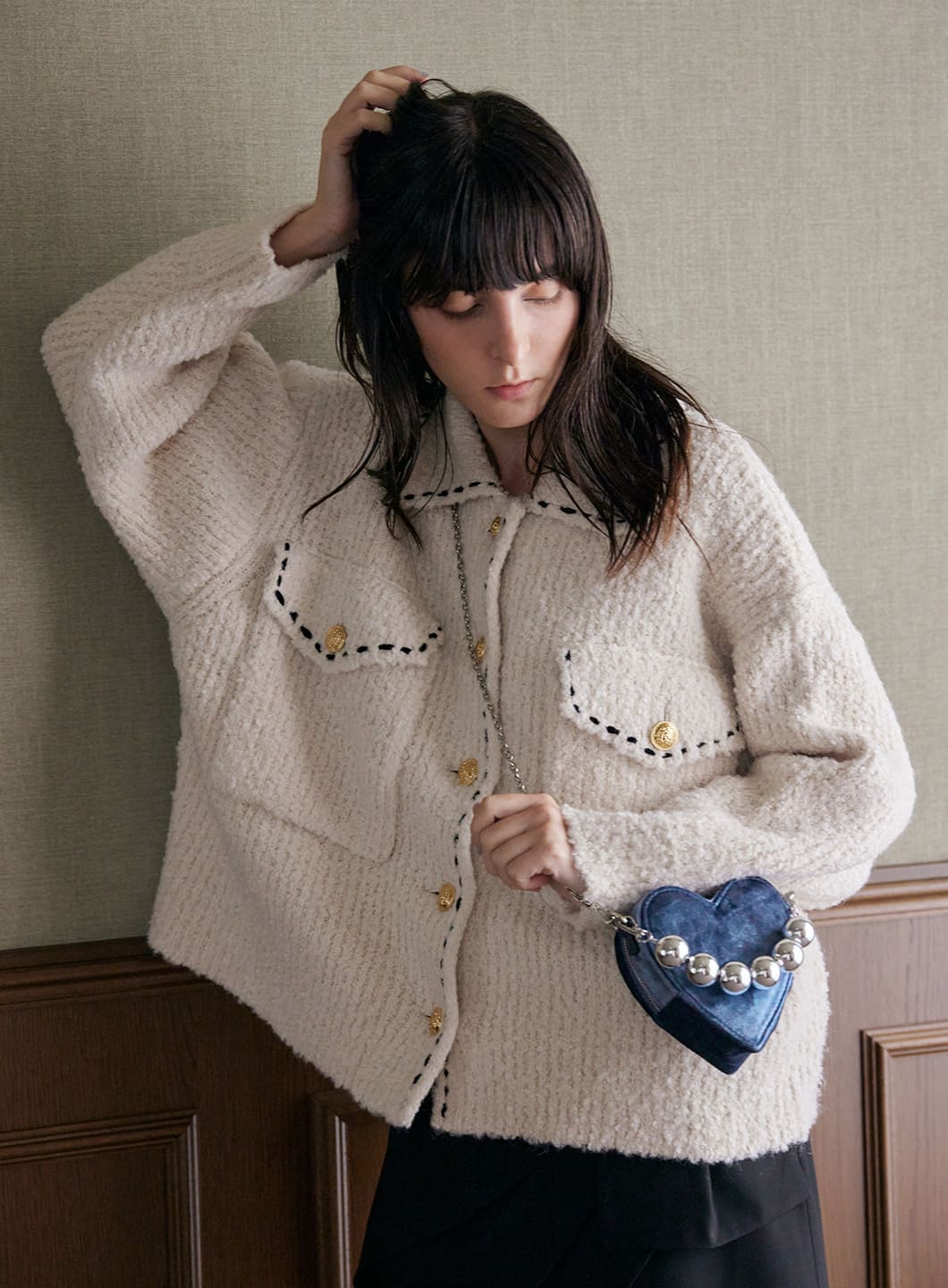 ステッチブークレーニットジャケット | コエル(COEL) | マルイウェブ