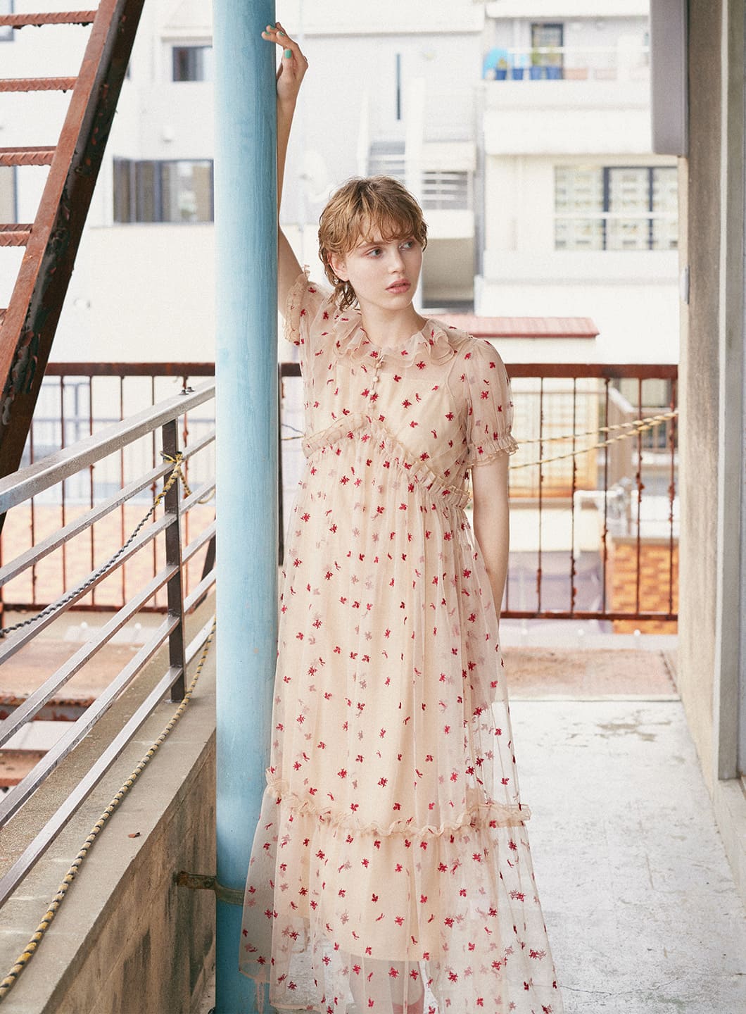 リボンパフスリーブボレロ花柄マーメイドドレス | レジャ(Leja