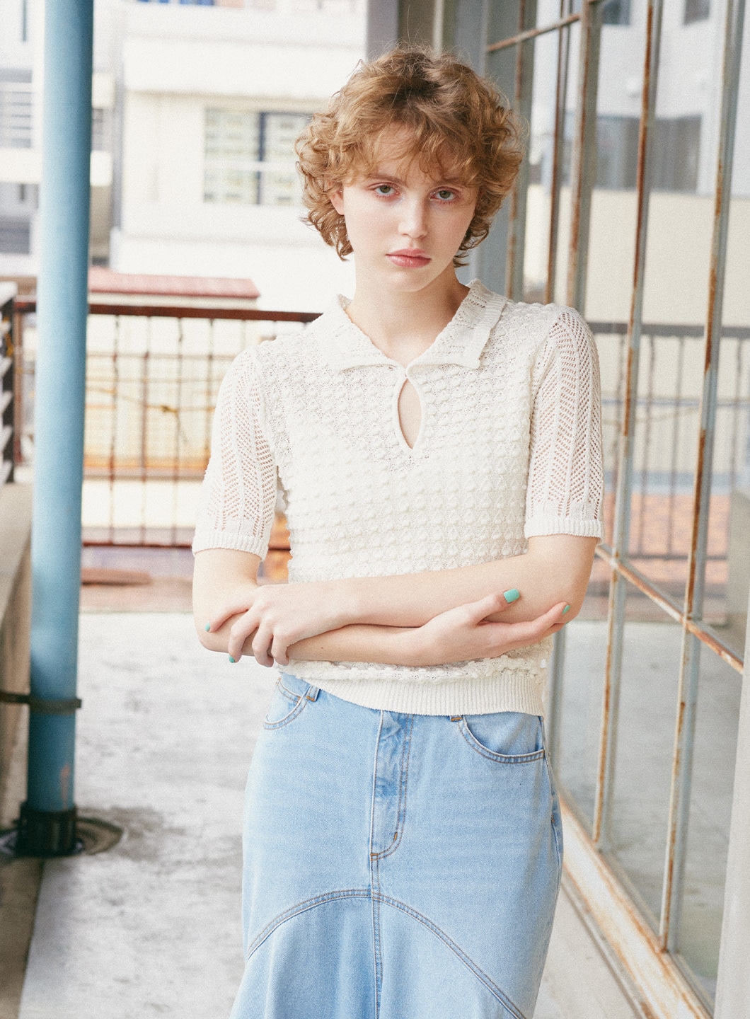 コエル（COEL）/透かし編みポロニット 透かし編みポロニット | コエル(COEL) | マルイウェブチャネル