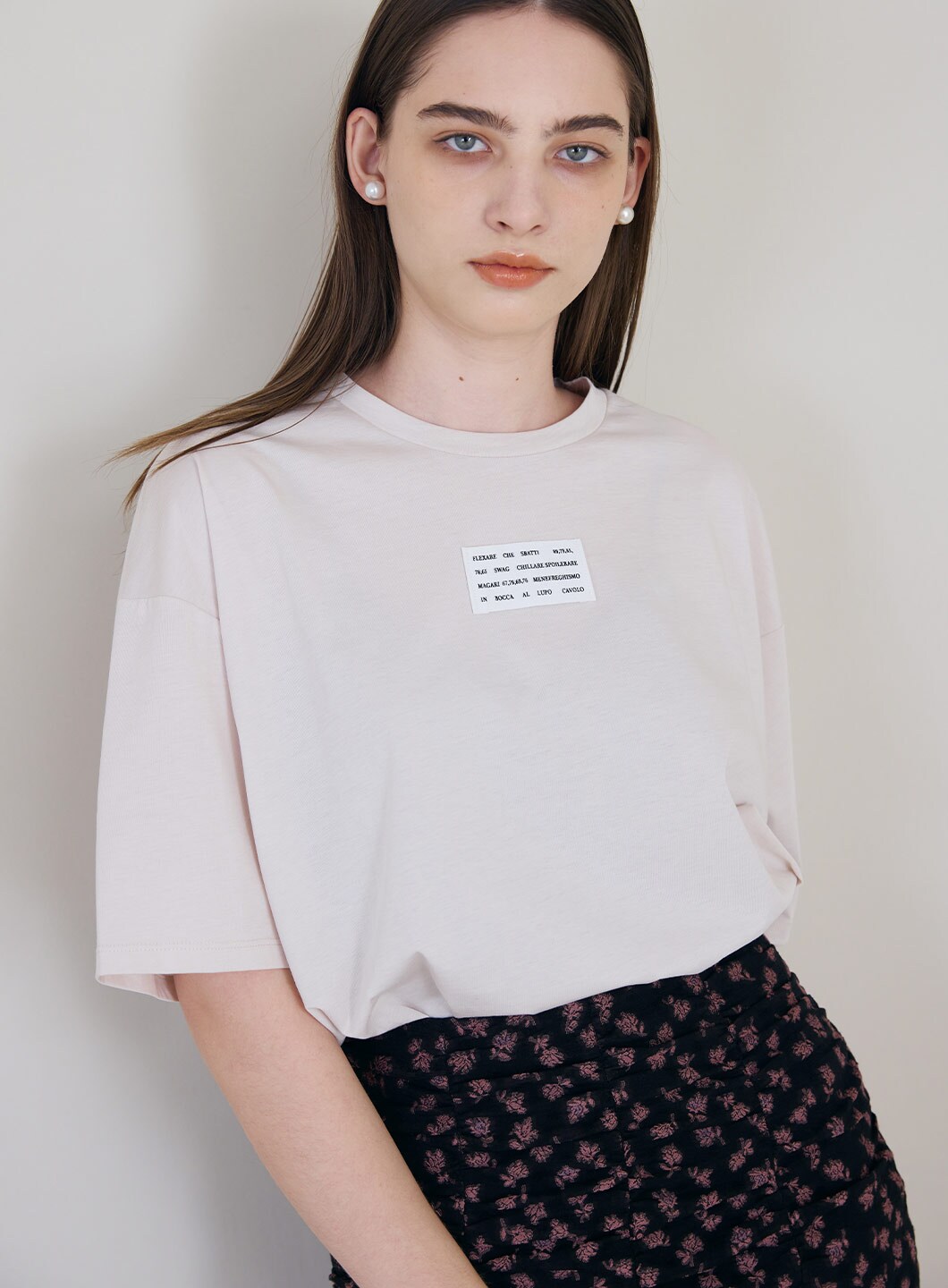 ショルダーボタンワッフルロンT／コエル（COEL） ロゴパッチTシャツ